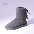 Snow Boots Women's Warm Fur Baileys Bow Boots Gray Luxeara