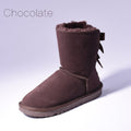 Snow Boots Women's Warm Fur Baileys Bow Boots Chocolate Luxeara
