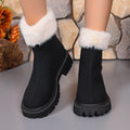 Square-heeled Snow Boots Winter Plus Velvet Platform Plush Shoes Fashion Warm Non-slip Mid-calf Boot For Women Luxeara