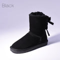Snow Boots Women's Warm Fur Baileys Bow Boots Black Luxeara