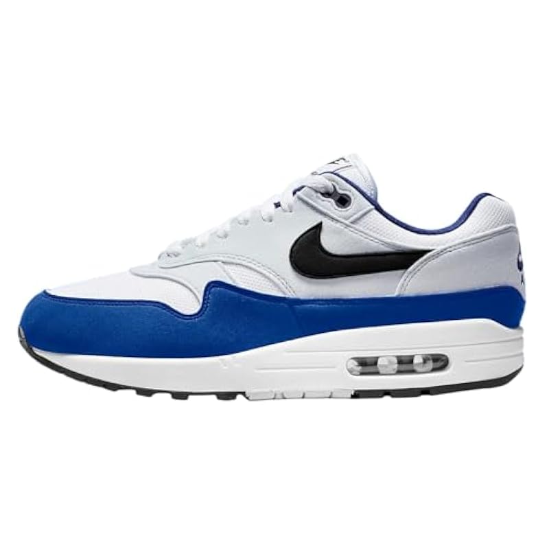 Nike Air Max 1 Shoes White Black Deep Royal Blue Nike