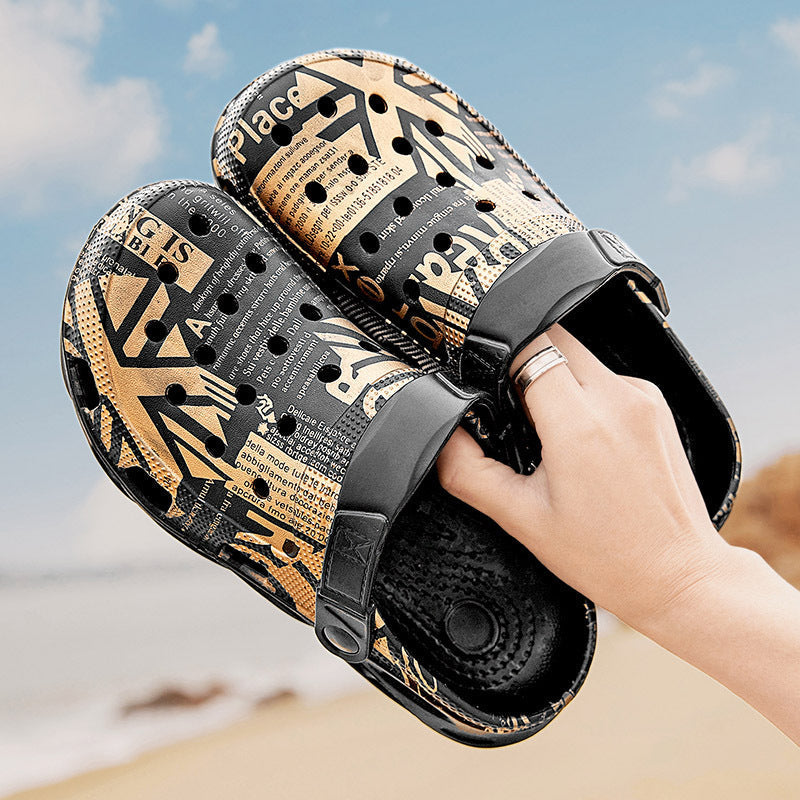 Luxeara Comfortable Lightweight Graphic Clogs - Breathable Dual-Purpose Beach Sandals Luxeara