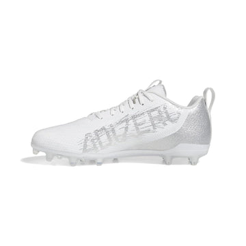 Adidas Men's Adizero Spark Football Shoe White Silver Metallic White Luxeara