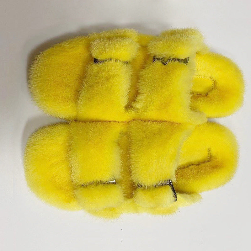 Solid Color Thick Bottom Double-breasted Cotton Slippers Luxeara