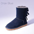 Snow Boots Women's Warm Fur Baileys Bow Boots Dark Blue Luxeara