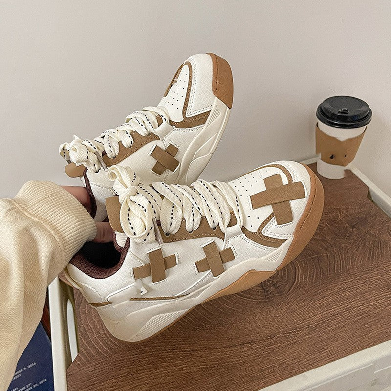 College Style Personalized Design Wedge Heel Sneakers Women Luxeara