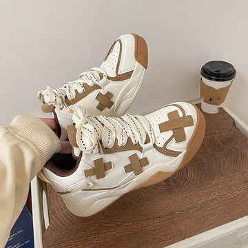 College Style Personalized Design Wedge Heel Sneakers Women Luxeara