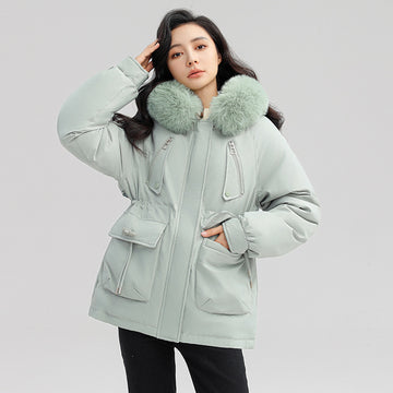 Luxeo Fashion Horn Button Parka Women's Loose