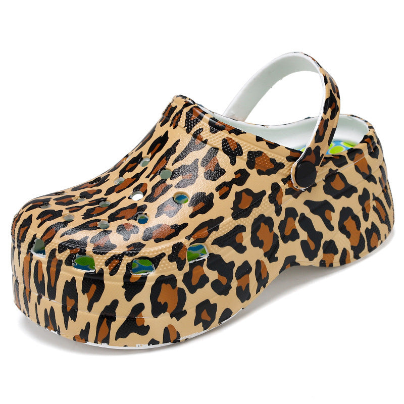 Luxeara MEGA CRUSH Clogs Women's Multi Color Sandals Leopard grain Luxeara