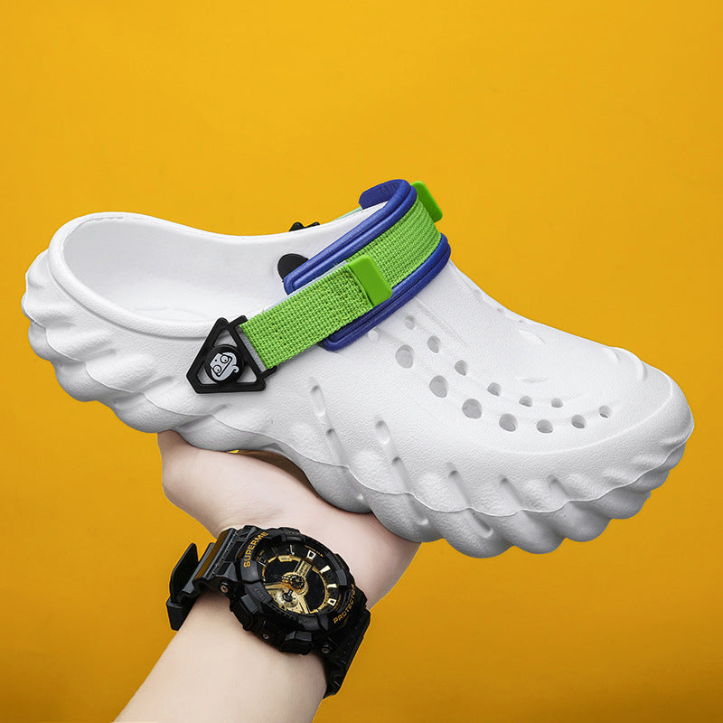 Echo Clogs Closed Toe Hollow-out Sandals - Comfortable & Stylish Casual Footwear White Luxeara