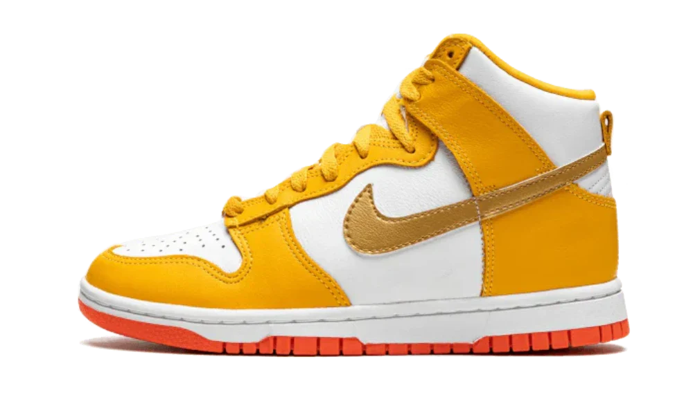 Nike Dunk High Shoes University Gold White-Crimson Metallic Gold-gold Nike