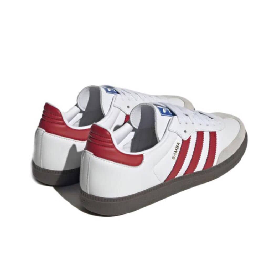 Adidas Samba OG Shoes Cloud White Collegiate Burgundy Gum Luxeara