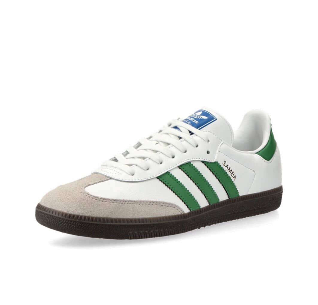Adidas Samba OG Shoes Cloud White Collegiate Green Gum Luxeara
