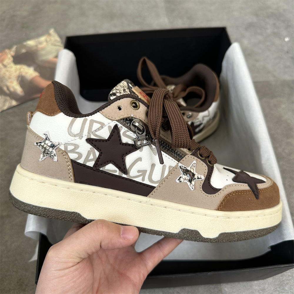 Casual Design Low-top Sneakers Women Brown Luxeara