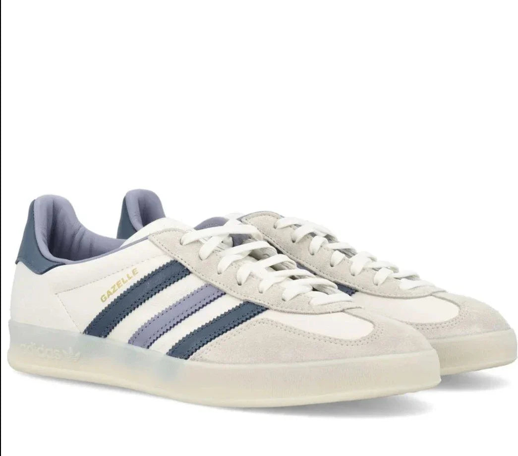 adidas Originals Gazelle Indoor Women's White Prussian Blue Lavender Purple Luxeara