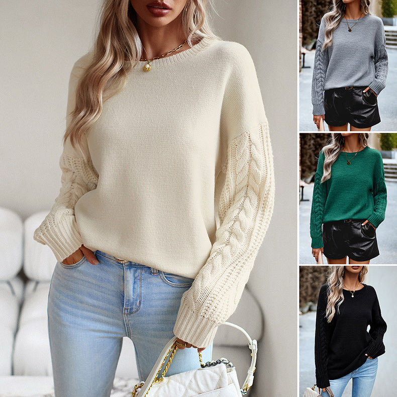 Luxeo Fashion Women's Fashionable Simple Round Neck Sweater